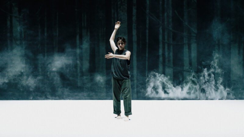 Danzatore sulla scena di Contre-nature di Rachid Ouramdane e Compagnie de Chaillot